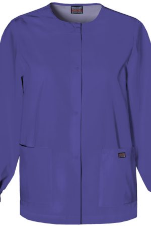 Snap Front Warm-Up Jacket in Grape