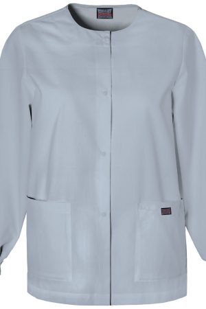 Snap Front Warm-Up Jacket in Grey