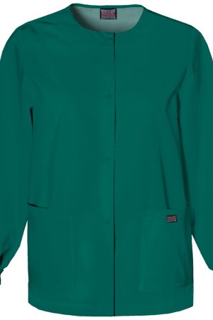 Snap Front Warm-Up Jacket in Hunter Green