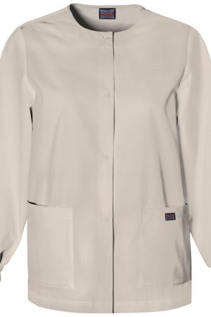 Snap Front Warm-Up Jacket in Khaki