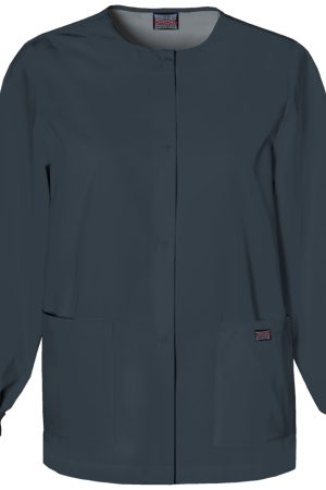 Snap Front Warm-Up Jacket in Pewter
