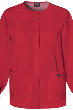 Snap Front Warm-Up Jacket in Red