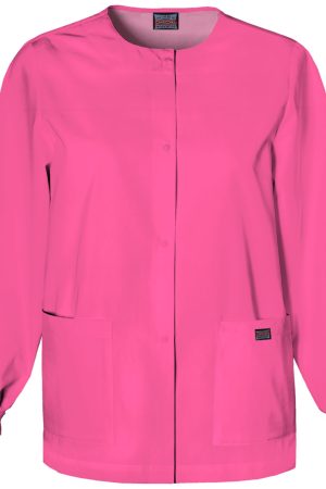 Snap Front Warm-Up Jacket in Shocking Pink
