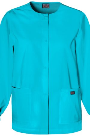 Snap Front Warm-Up Jacket in Turquoise
