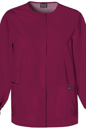 Snap Front Warm-Up Jacket in Wine