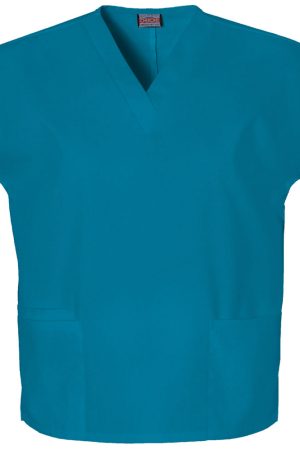 V-Neck Top in Caribbean Blue