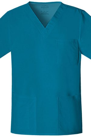 Unisex V-Neck Top in Caribbean Blue