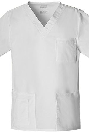 Unisex V-Neck Top in White