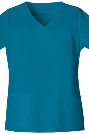 V-Neck Top in Caribbean Blue