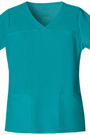 V-Neck Top in Teal Blue