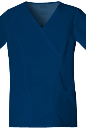 Mock Wrap Top in Navy