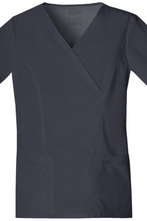 Mock Wrap Top in Pewter