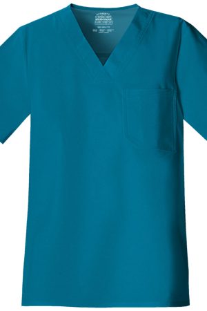 Men's Tuckable V-Neck Top in Caribbean Blue
