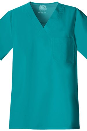 Men's Tuckable V-Neck Top in Teal Blue