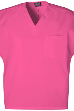 Unisex V-Neck Tunic in Shocking Pink