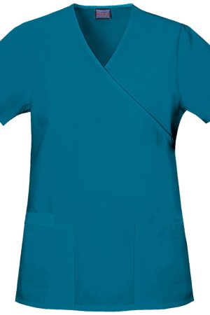 Mock Wrap Tunic in Caribbean Blue