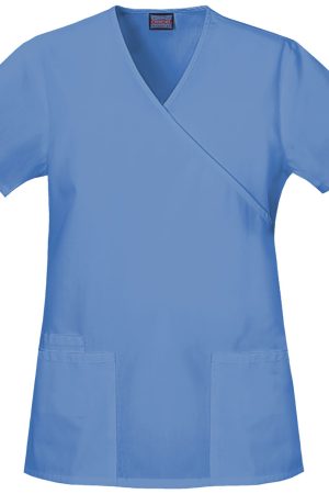 Mock Wrap Tunic in Ciel