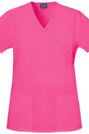 Mock Wrap Tunic in Shocking Pink