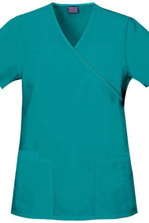 Mock Wrap Tunic in Teal Blue