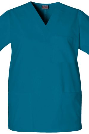 Unisex V-Neck Top in Caribbean Blue