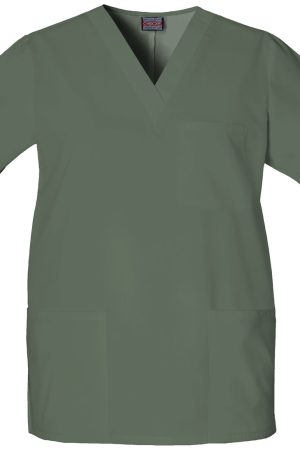 Unisex V-Neck Top in Olive