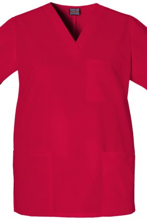 Unisex V-Neck Top in Red
