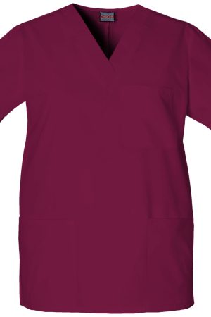 Unisex V-Neck Top in Wine