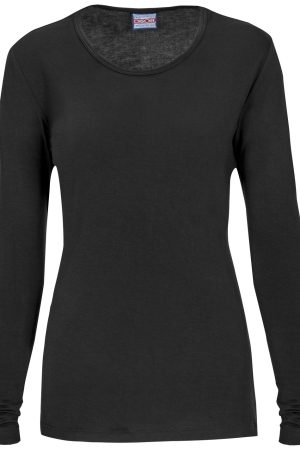 Long Sleeve Underscrub Knit Tee in Black