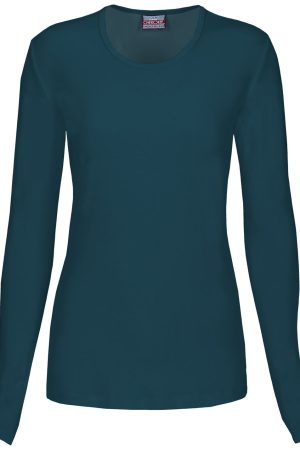 Long Sleeve Underscrub Knit Tee in Caribbean Blue