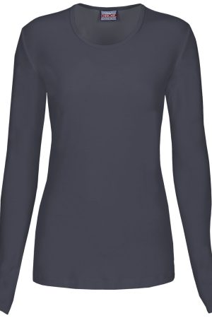 Long Sleeve Underscrub Knit Tee in Pewter