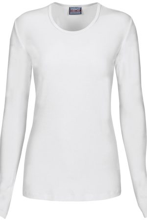 Long Sleeve Underscrub Knit Tee in White
