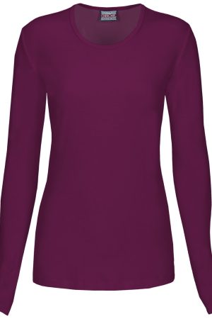 Long Sleeve Underscrub Knit Tee in Wine