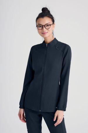Grey's Anatomy Evolve 3 Pocket Collared Warm-Up in Grey