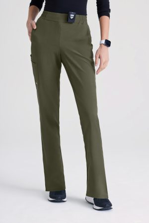 Grey's Anatomy Evolve 6 Pocket Tapered Leg Pant in Green