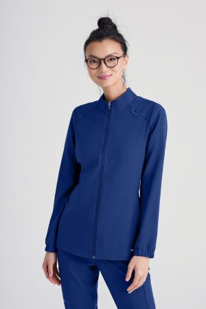 Grey's Anatomy Evolve 3 Pocket Collared Warm-Up in Blue